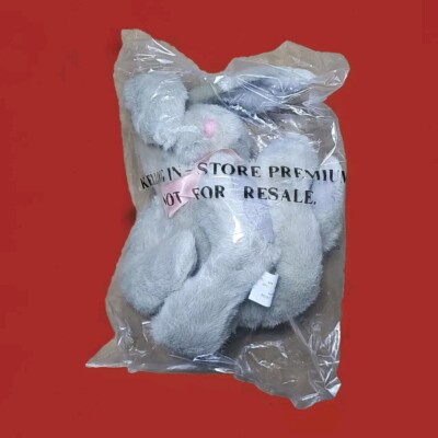 Vintage Stuffed Plush Gray Grey Bunny Kellogg In-Store Premium Promo Sealed Bag