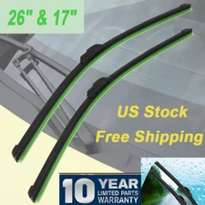 26"&17" Windshield Wiper Blades Premium OEM Hybrid silicone J-Hook High Quality