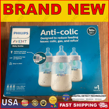 Avent Philips Baby Natural Bottles Anti-Colic Vent Nipple 9oz Airfree 3-Pack NEW
