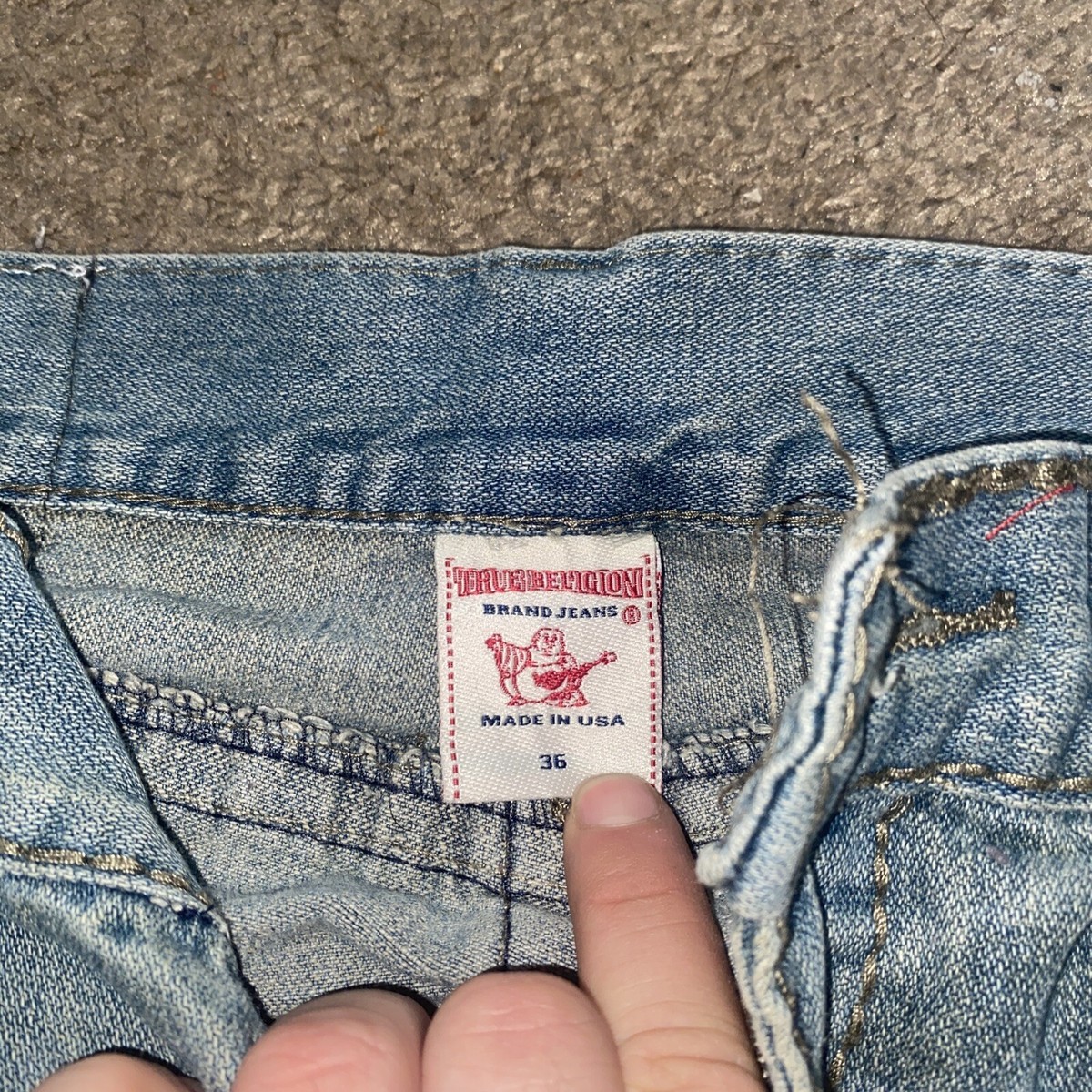 True Religion Men's Size 36 Ricky Flap Super T Relaxed Straight