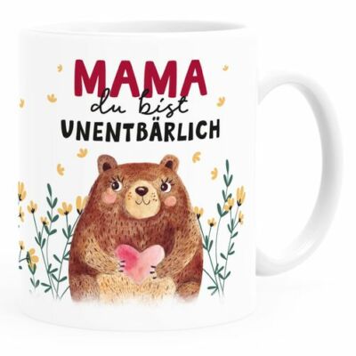 Kaffee-Tasse Muttertag lustig Spruch Mama du bist unentbärlich Bär Geschenk