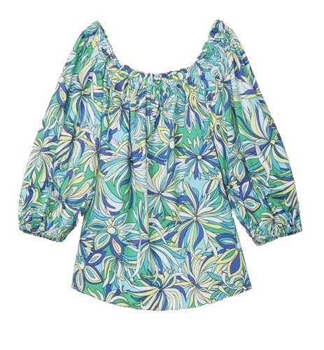 kate spade blue and gold dress KATE SPADE Candy Dress Blue Embroidered Gold Buttons Ruffles 6 EUC RARE