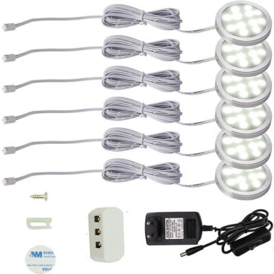 3/8 Set LED Unterbauleuchte Küche Vitrinenbeleuchtung Spot Schrankleuchten Küche - Bild 1 von 4