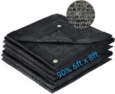90% Sunblock Shade Cloth with Grommets, 6x8 Ft Garden Sun Shade Cloth for Plants
