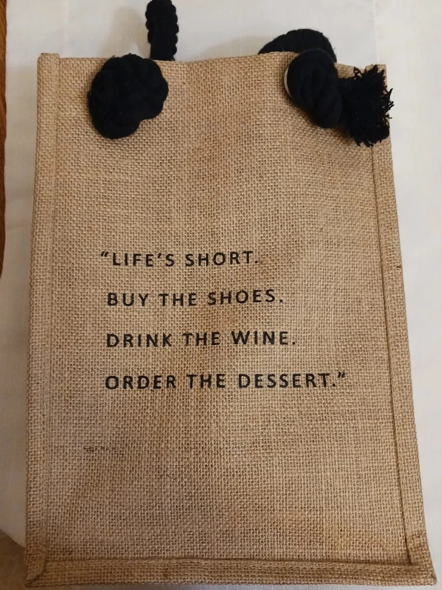 Burlap wine tote sale
