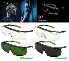 Univet 5X7 Safety Glasses UV400 Protection Lens Fit over Prescription Spectacles