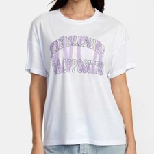 RVCA Women's Oversized S/S T-Shirt BALANCE TECH - White - Medium/10 - NWT