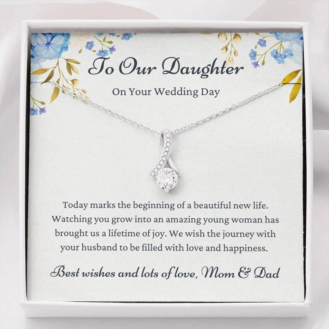 Daughter Bride Wedding Day Necklace Jewellery Gift From Mom Mum Mother of  the Bride, Gift for Bride Daughter, Bridal Gift, Sterling Silver - Etsy