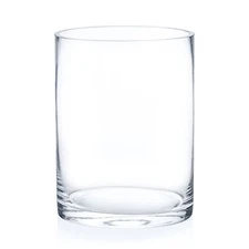 Enova Floral Clear Glass Cylinder Vase 6 x 8 Inches, Clear Flower Vases, Pill...