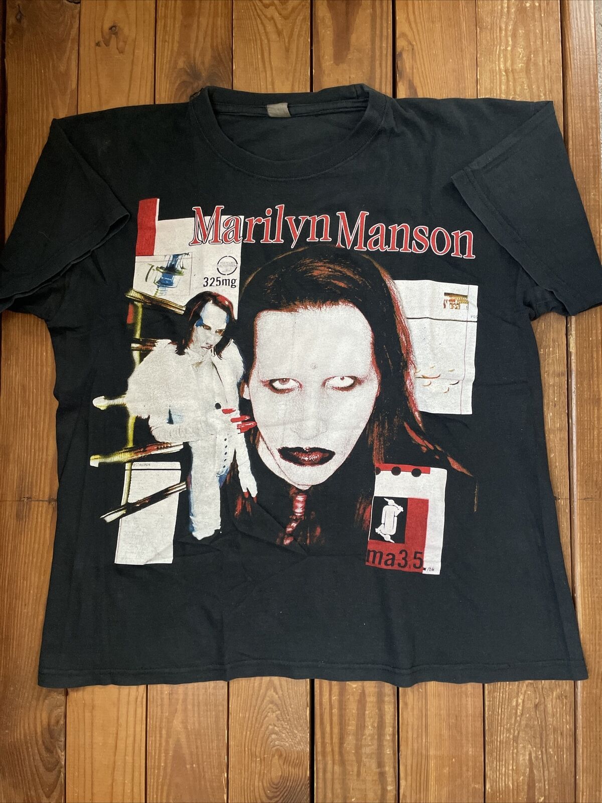 Vintage 90s Marilyn Manson Antichrist Superstar Bootleg Rap Tee Shirt Size M