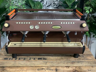 LA MARZOCCO GB5 3 GROUP ORANGE & BROWN ESPRESSO COFFEE MACHINE