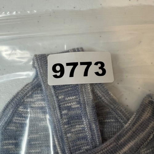 Abercrombie & Fitch Blue-White Marled Racerback Bodysuit Size Medium Knit - Picture 7 of 7