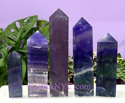 Wholesale Lot 5 PCs Large Natural Purple Fluorite Obelisk Tower Point