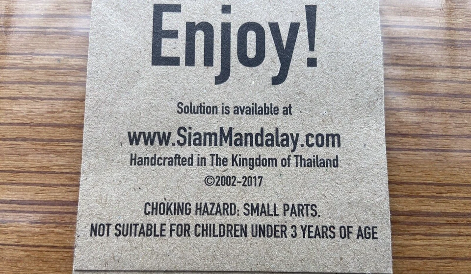 New Siam Mandalay Wooden Checker Game Mini Travel Board Hand Crafted In Thailand - Image 4 of 4