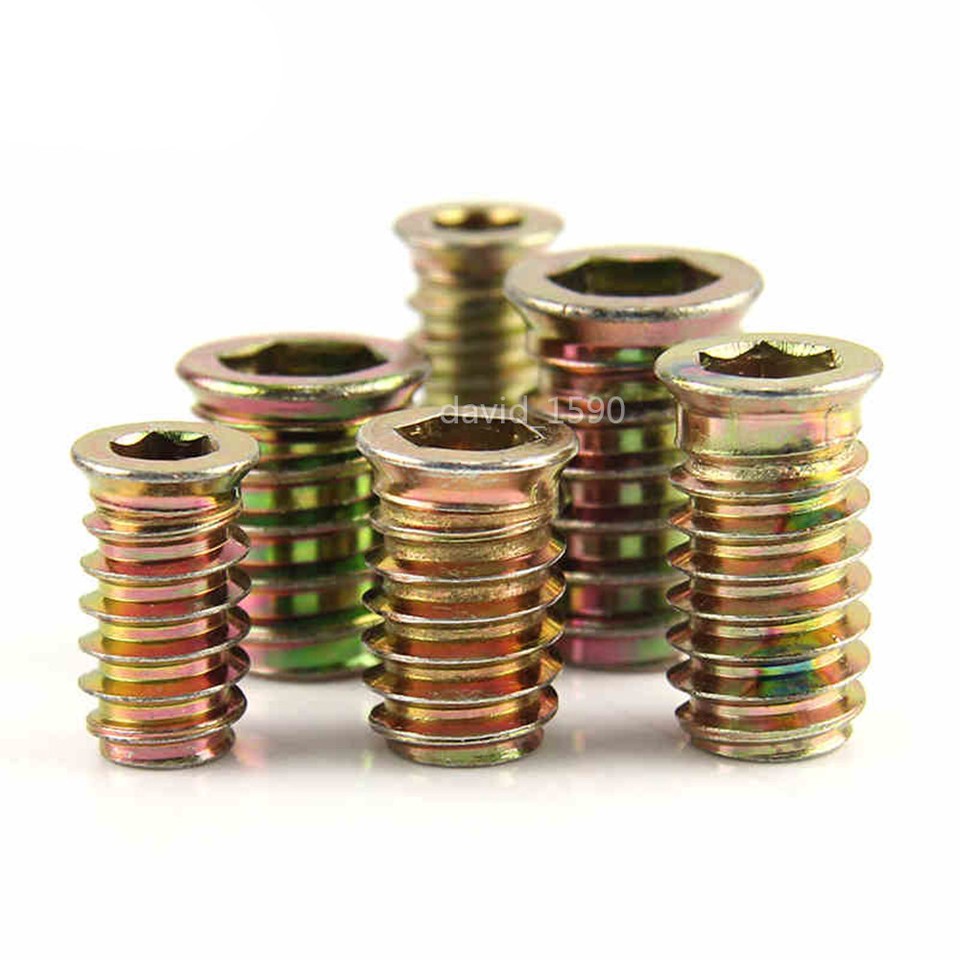 100Pcs M6 x 15mm Furniture Screw in Nut Threaded Wood Inserts Bolt Fastener Connector Hex Socket Drive | Thailand 100Pcs M6 x 15mm Furniture Screw in Nut Threaded Wood Inserts Bolt Fastener Connector Hex Socket Drive | Thailand