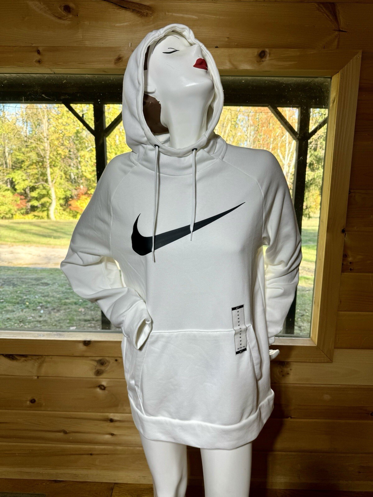 Nike Hoodie Men’s Medium White DRI-FIT Pullover Training  Sweatshirt NWT!