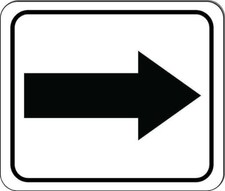 Right arrow Black metal outdoor sign