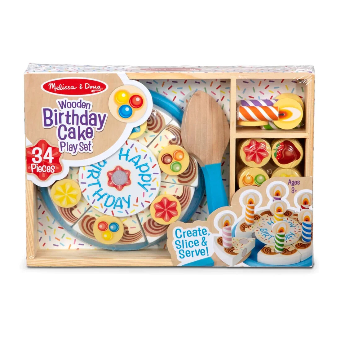 Melissa Doug Birthday Party Cake Playset Gift for Boys &Girls