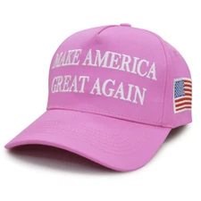 Trump 45-47 Hat Make America Great Again Pink Snapback MAGA US Seller!