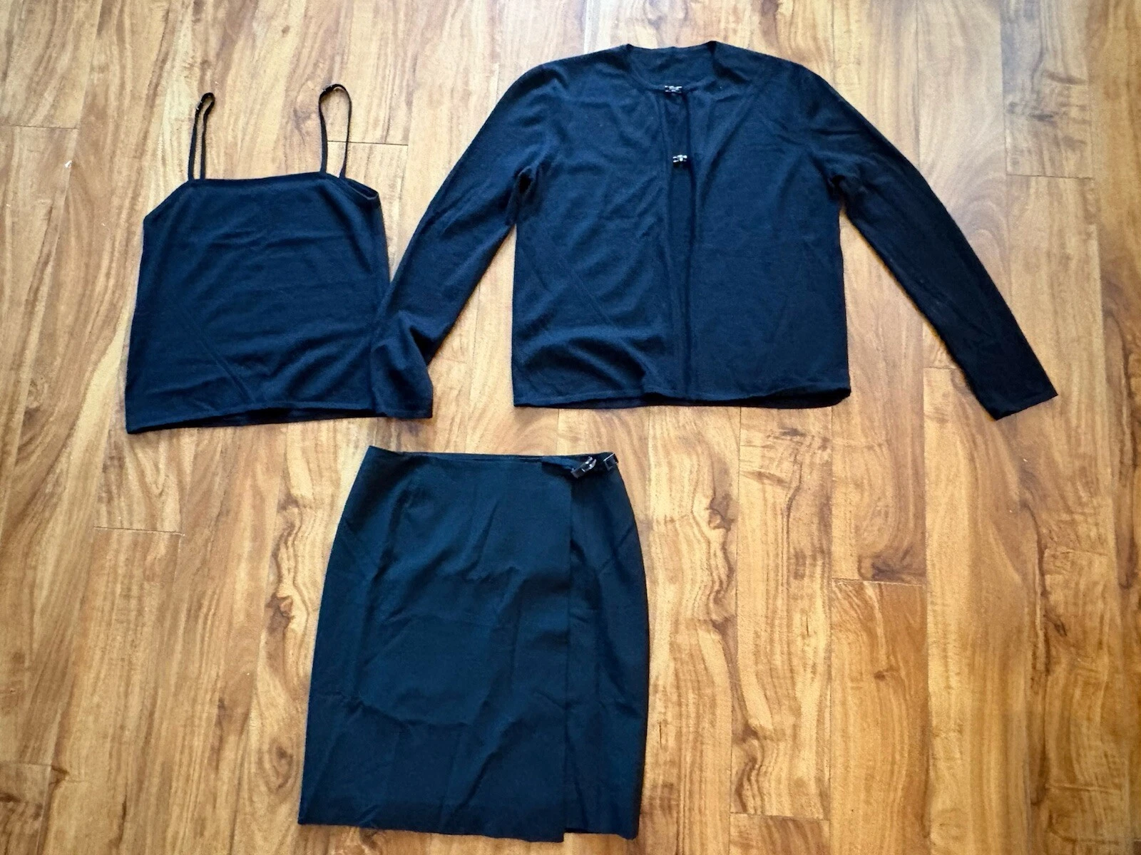 Ensemble jupe noire en laine tricotée collection F/W Gucci by Tom Ford 1998 