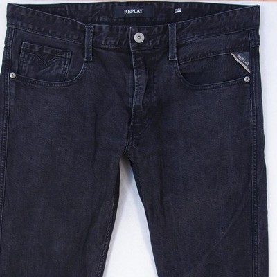 Mens Replay M914 ANBASS Stretch Slim Tapered Grey Jeans W34 L32