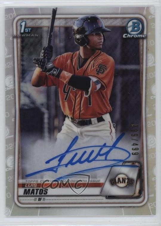 2020 Bowman Chrome Prospect Auto Refractor /499 Luis Matos #CPA-LM Auto 12i0