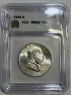 1949-S Franklin Half Dollar MS65 FBL ICG. White!
