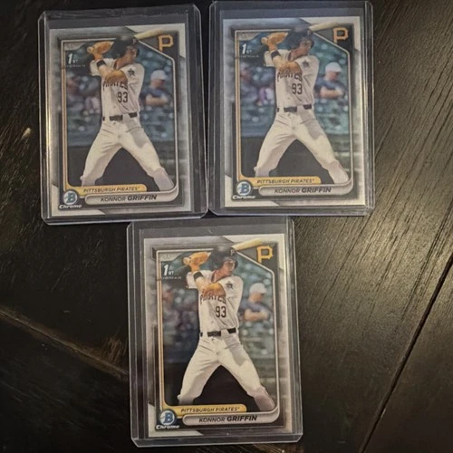Topps Bowman Chrome Konnor Griffin Pirates 1st Bowman 2024 Lot 3 Cards