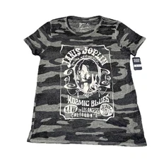 Jennis Joplin Lucky Brand T Shirt Camo Large