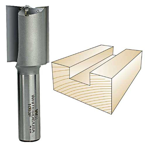 Whiteside Straight Bit, 1/2 in. SH x 1 in. CD x 1-1/4 in. CL 1093F