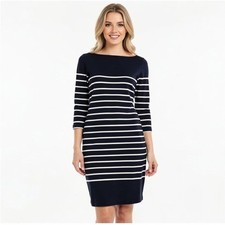NWT Chaps Navy Striped Long Sleeve Sweater Dress Size S