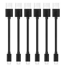 6pcs Short 6inch USB-C Type C to USB 2.0  Fast Charging Data Sync Cable Cord