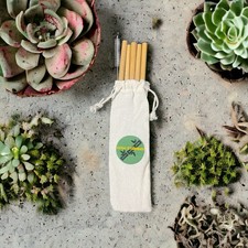 Raw Straw 100% Bamboo Straws Reusable Drinking Straws with Cleaning Brush