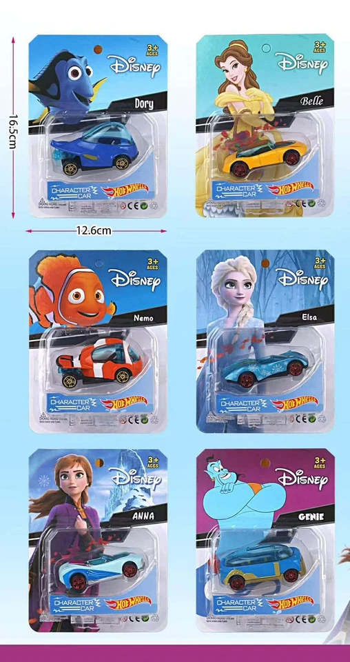 Disney Hot Wheels Character Cars 6-Pack – Frozen, Beauty and the Beast, Finding - Image 2 of 2