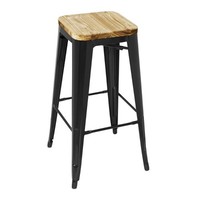 Bolero Bistro Hochhocker Mit Holzsitzpolster Schwarz (4Er Pack)