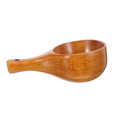 Bath Water Spoon Ladle with Handle Deep Wooden for Cooking Sauna