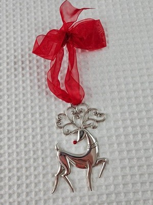 Brighton Silver Plated Metal Oh Dear Reindeer Christmas Holiday Ornament