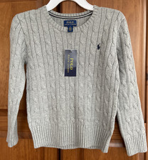 NWT Polo Ralph Lauren Boy's Gray Cotton Sweater Size 6