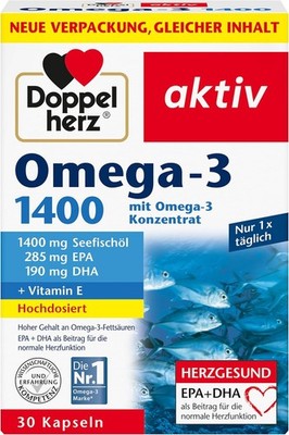 Doppelherz Omega-3 1400 - Hochdosiertes Omega-3-Konzentrat plus Vitamin E