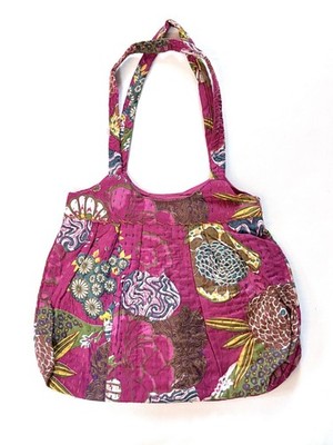 Printed Floral Bag with Running stitch design