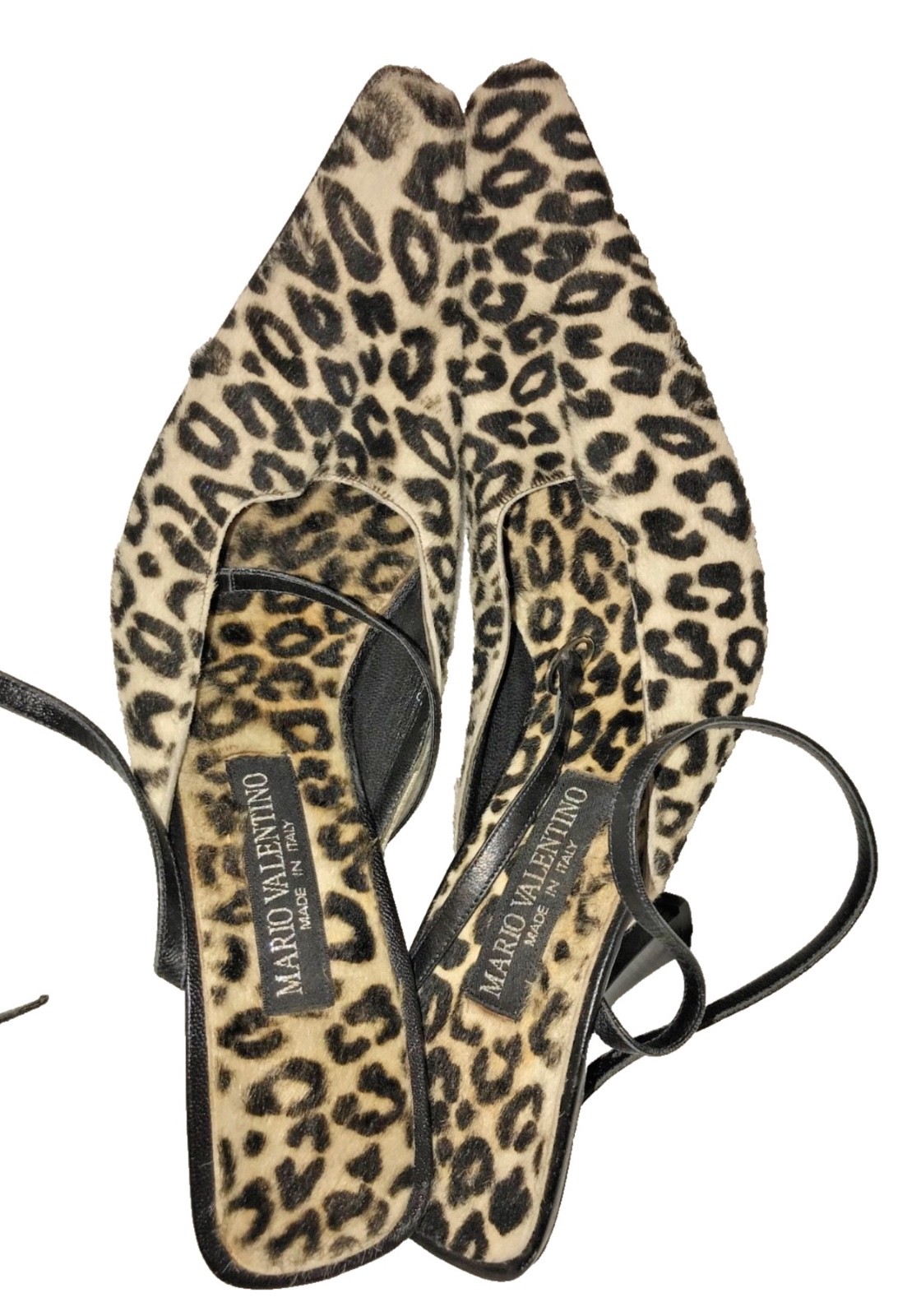 Mario Valentino Itali Leopard Print Calf Hair square Toe Stiletto Heels Shoes 40 thumbnail 5