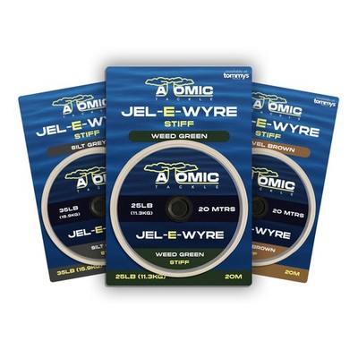 Atomic Tackle Jel-E-Wyre Stiff Heavy Duty Coated Braid Carp Hooklink Material