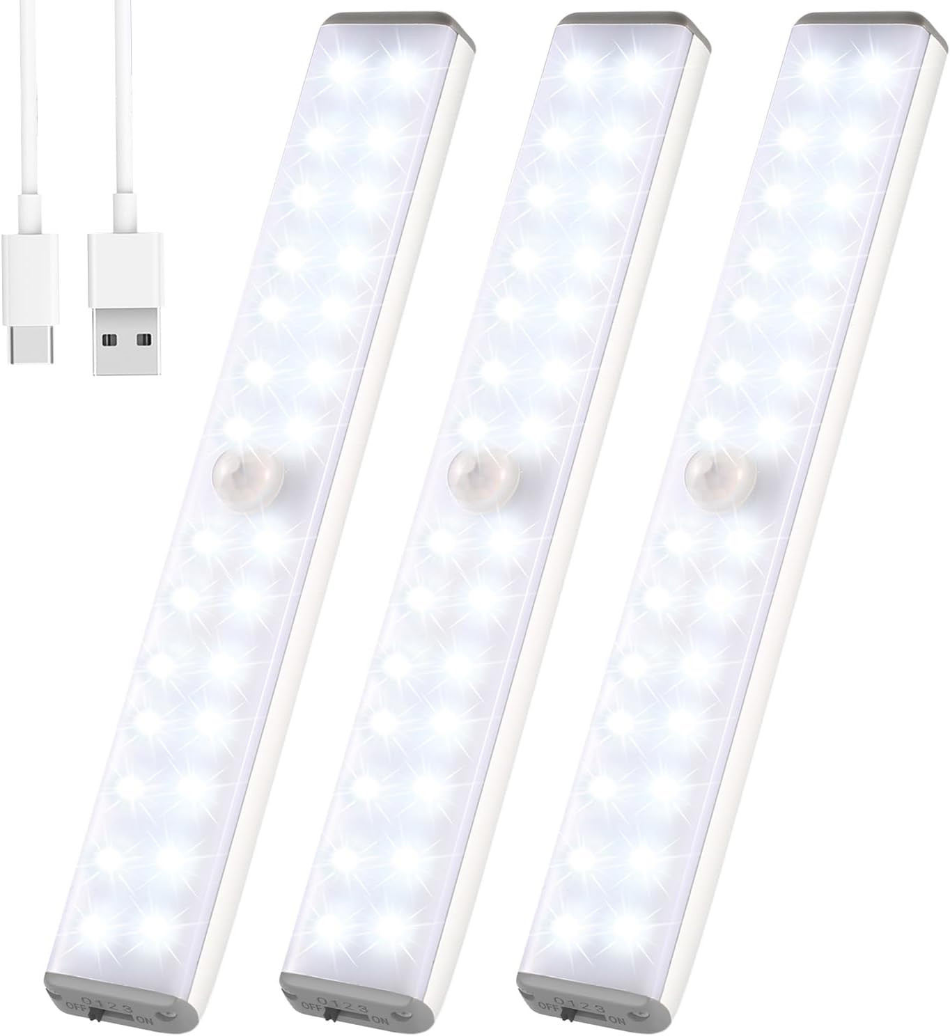 Barra LED Sottopensile 28 LED con Sensore PIR - Design Ultra Sottile USB