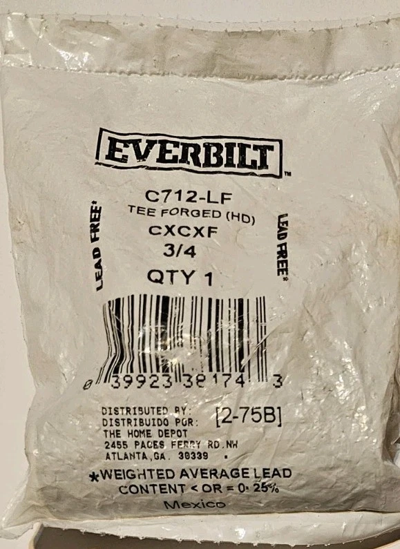 Everbilt 3/4 in. Forged Bronze Lead-Free Cup x Cup x FIP Tee Fittingl - Image 3 of 4