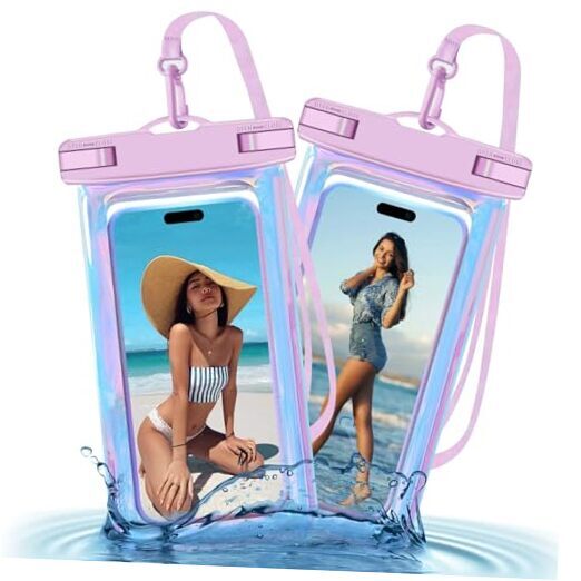 2 Pack Iridescence Universal Waterproof Phone Pouch, Large Iridescence 2 Pack