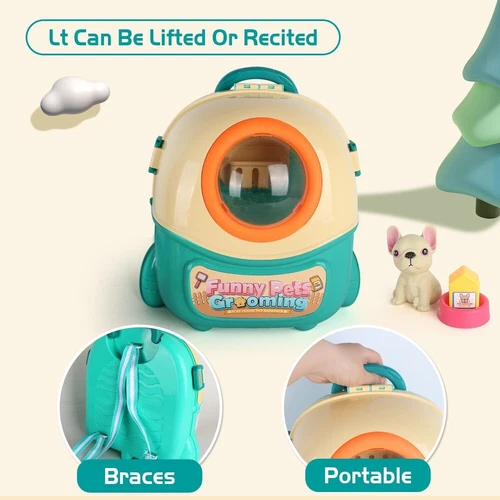 16Pcs Pet Dog Grooming Toys Pretend Vet Care Play Set Doctor Kit for Kids Gifts - Picture 8 of 9