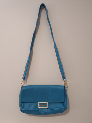 Divina Firenze Turquoise Italian Leather Crossbody Bag
