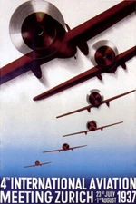 AIRPLANE AVIATION MEETING ZURICH SWITZERLAND 1937 TRAVEL VINTAGE POSTER REPRO