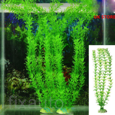 Aquarium Fish Tank Green Plastic Plants Decoration Ornament 27cm