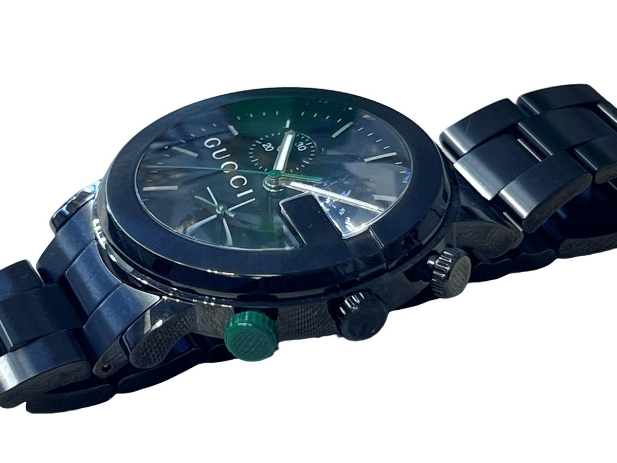 Mens Gucci Black Steel Chronograph Wrist Watch Ref YA101331 Mens Gucci Black Steel Chronograph Wrist Watch Ref YA101331
